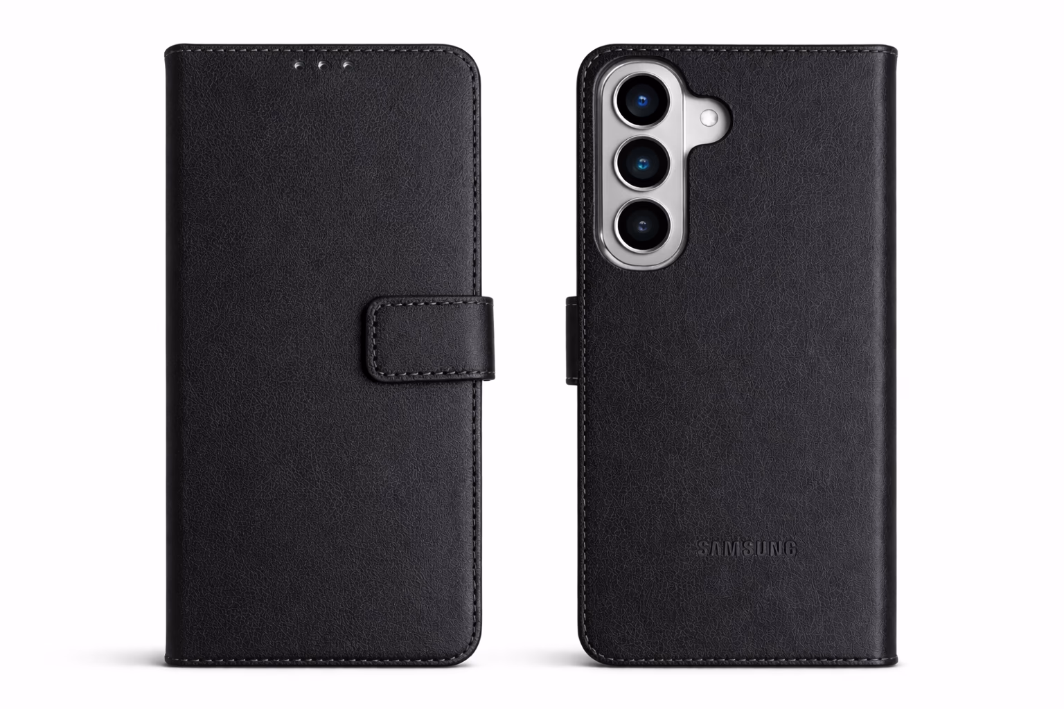 Samsung S26 Plus - Classic Leather Wallet - Black